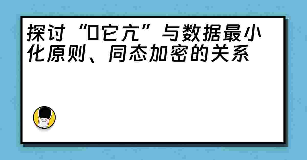 探讨“哋它亢”与数据最小化原则、同态加密的关系