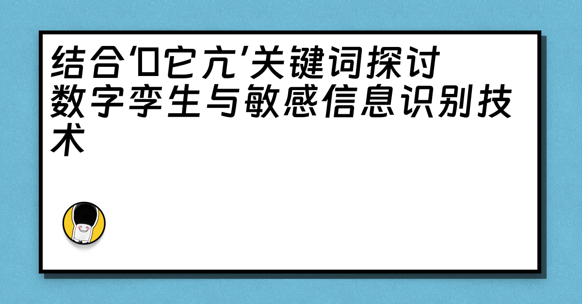 结合‘哋它亢’关键词探讨数字孪生与敏感信息识别技术